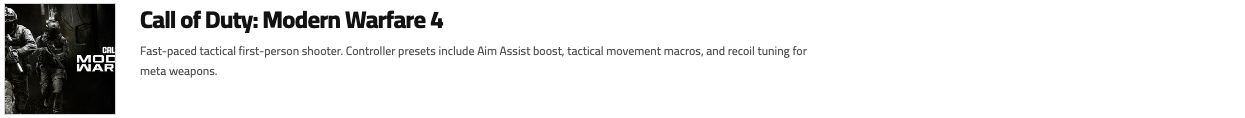 Modern Warfare 4 game heading on the actual LagHub page